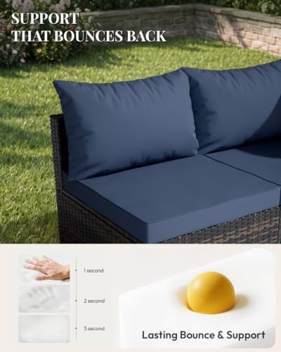 WWR 7 Piece Outdoor Patio Furniture Set, All-Weather Modular PE Wicker - Image 2