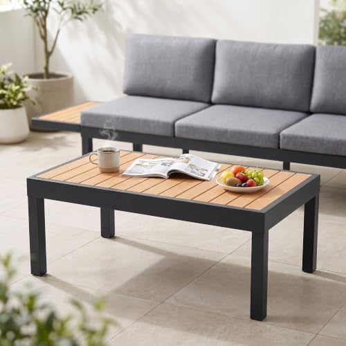 Outdoor Side Table, Aluminum Frame Patio End Table - Image 5