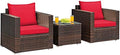 Tangkula 3 Pieces Patio Furniture Set, Outdoor Conversation Rattan Furniture by TANGKULA