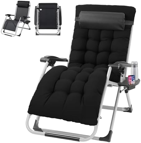 VINGLI 29" Padded Zero Gravity Chair, Lounge Chair by VINGLI
