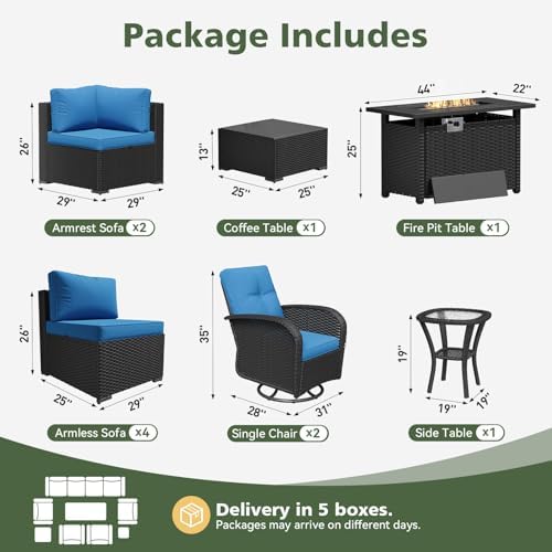 Aoxun 11 Piece Outdoor Patio Furniture Set - Image 2