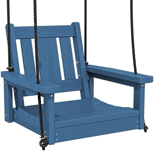 SERWALL HDPE Single Porch Swing, Heavy Duty Single Person Swing Chair by SERWALL
