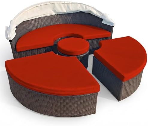 84" Outdoor Round Daybed Cover Replacement -4 Set- Wate Repellent & Fade by SOWINOS