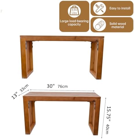 SwallowLiving 30 Inch Solid Wood Bench, Farmhouse Indoor Kitchen Dining Bench - Image 2