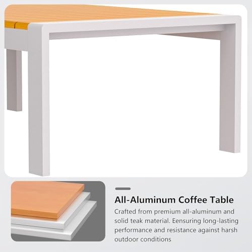 Aluminum Outdoor Patio Coffee Table - Image 5