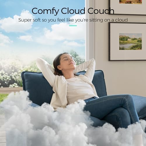 LINSY HOME 123'' Modular Sectional Sofa 3 Seat Couch Corduroy Cloud Couch - Image 5