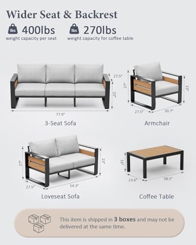 ZANDOR Aluminum Outdoor Patio Furniture-Loveseat - Image 2