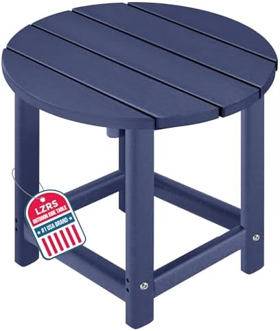 Round Adirondack Patio Side Table End Table, Outdoor Side Tables by LZRSPET