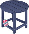 Round Adirondack Patio Side Table End Table, Outdoor Side Tables by LZRSPET