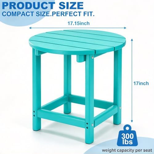 Round Adirondack Patio Side Table End Table, Outdoor Side Tables - Image 3