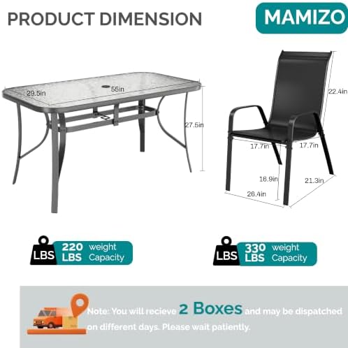 MAMIZO 7 Pieces Patio Dining Set - Image 2