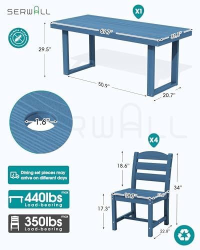 SERWALL HDPE Outdoor Dining Set - Image 2