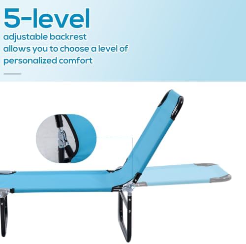 Outsunny Folding Chaise Lounge Chair - Image 4