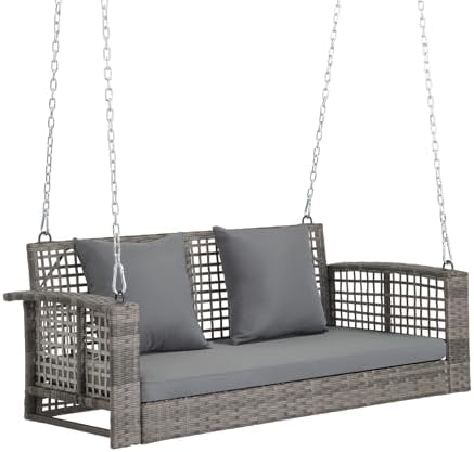 4FT Wicker 2-Person Porch Swing by Outvita