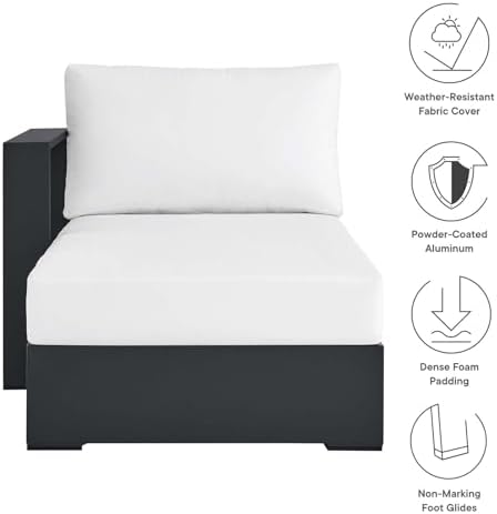 Modway Tahoe Aluminum Outdoor Chaise Lounge in Gray White - Image 7