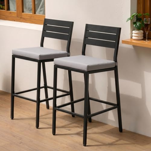 26.8"Outdoor/ Indoor Counter Height Bar Stools Set of 2 by CrestliveProducts