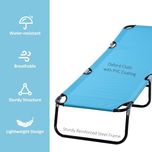 Outsunny Folding Chaise Lounge Chair - Image 5