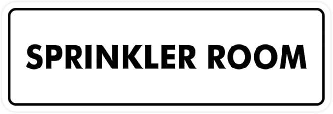 Signs ByLITA Standard Sprinkler Room Sign (White) - Small