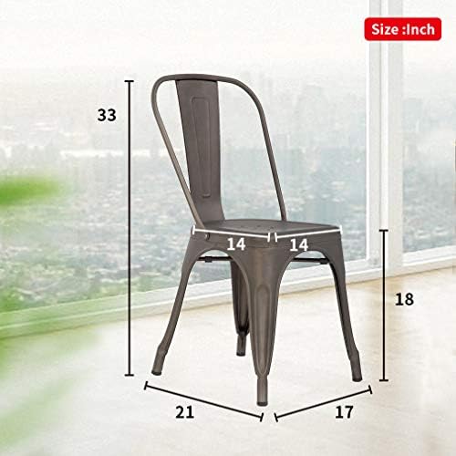 FDW Metal Dining Chairs, Stackable Tolix Side Chairs - Image 3