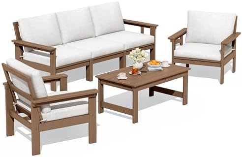 SERWALL HDPE Outdoor Patio Furniture Set Outdoor Couch by SERWALL