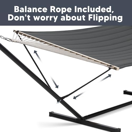 SUNCREAT Stand Alone Hammock, 475 lbs Capacity, Dark Gray - Image 5