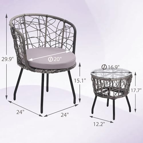 3-Piece Patio Modern Bistro Set - Image 6