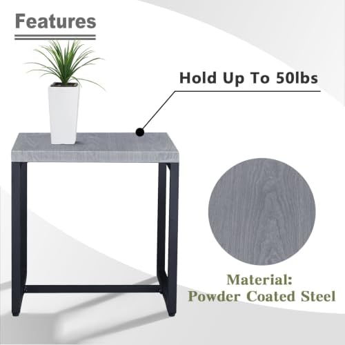 Small Outdoor Side Table: 50 Lbs Weight Capacity Square Metal Patio Side Table - Image 7
