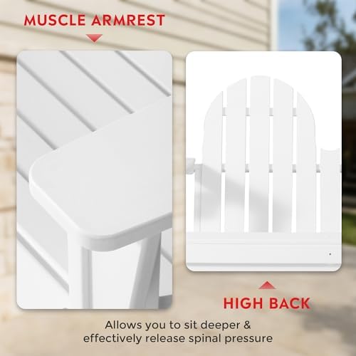 Outdoor Patio HDPE Adirondack Garden Skinny Bench, Weatherproof Front Porch - Image 5