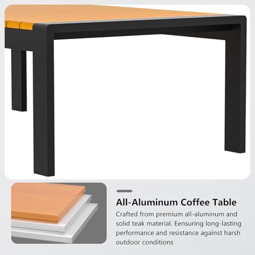 Aluminum Outdoor Patio Coffee Table - Image 5