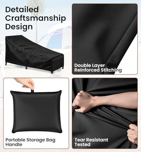 Chaise Lounge Cover 2 Pack Heavy Duty Patio Furniture Covers - Image 6