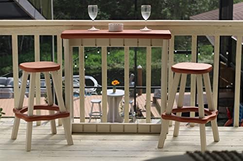 Single Bar Set Includes 2 Barstools Redwood Top & Warm Grey Base Ideal - Image 2