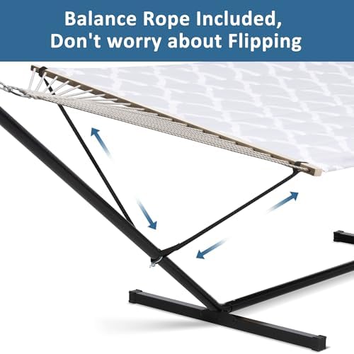 SUNCREAT Double Hammock, Extra Large Quilted Fabric Swing - Image 3