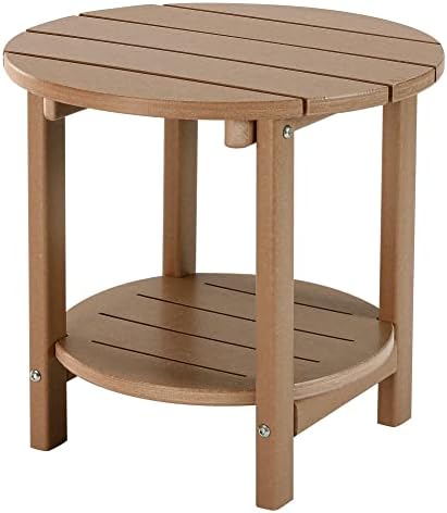 Round Adirondack Side Table Double End Table, Outdoor Side Tables by LZRSPET