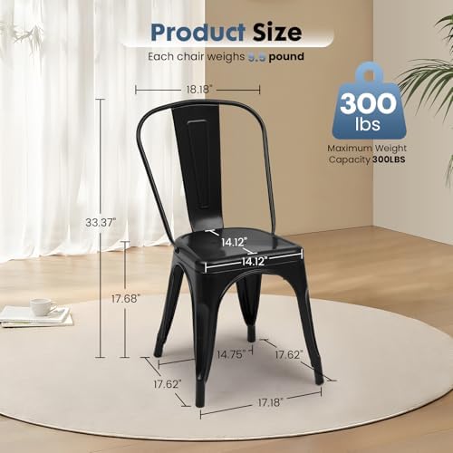 DUMOS Counter Height Bar Stools Set of 4, Dining Chairs - Image 3