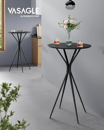 VASAGLE Set of 2 Bar Table, Round Cocktail Table, Metal Frame - Image 3