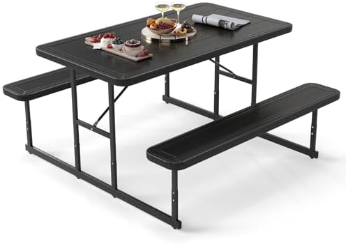 GIANTEX Picnic Table Bench Set for 4 People, 4.5FT Outdoor Rectangular Dining by Giantex