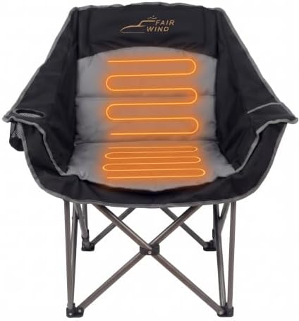 FAIR WIND XL Oversized Heated Padded Camping Chair by FAIRWINDOutdoorEquipment