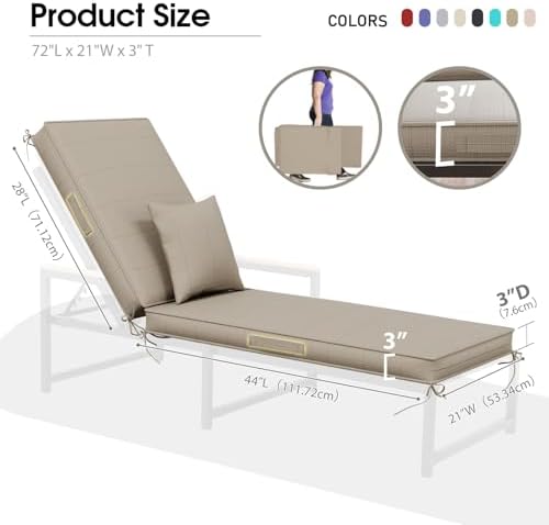 Chaise Lounge Cushions Outdoor - Image 2