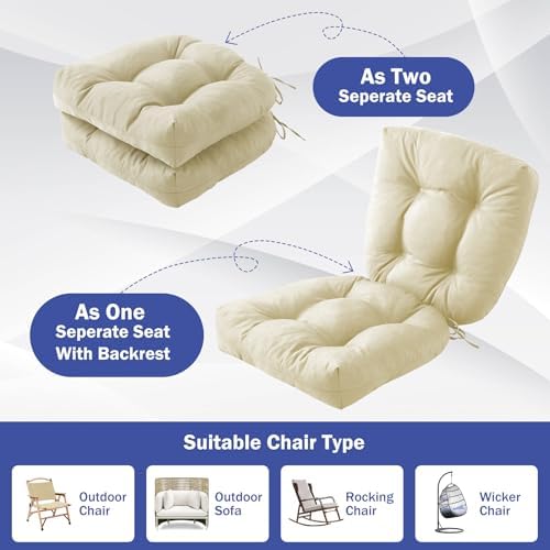 Outdoor Chair Cushions Set of 4, Patio Chair Cushions - Image 6