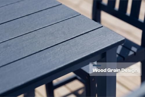 HDPE Outdoor Dining Set for 4, Square Table & Chairs Set - Image 2
