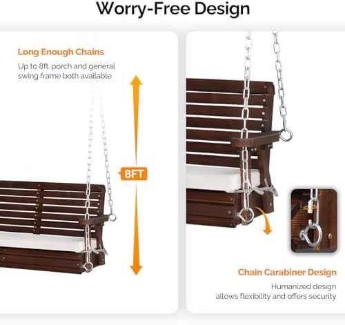 VINGLI 5 FT Heavy Duty Porch Swing - Image 3