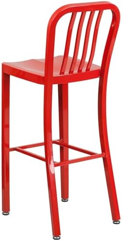 Flash Furniture Commercial Grade 30" High Red Metal Indoor-Outdoor Barstool - Image 5