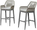PURPLE LEAF 29" Bar Height Stools Set of 2 Water Repellent, Light Grey by PURPLELEAF