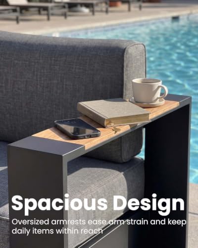 4-Piece Luxury Aluminum Patio Furniture Set, Oversized Outdoor Conversation Set - Image 5