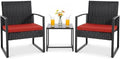 Flamaker 3 Pieces Patio Furniture Set Outdoor Wicker Bistro Chair by Flamaker