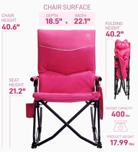 EVER ADVANCED Oversized Folding Rocking Camping Chair - Image 3