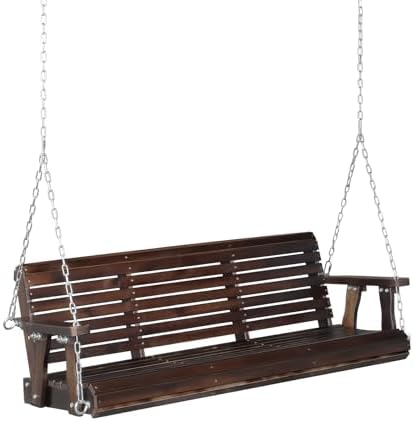 Bonnlo 5FT Rustic 880LBS Porch Swing, PU Bench by Bonnlo