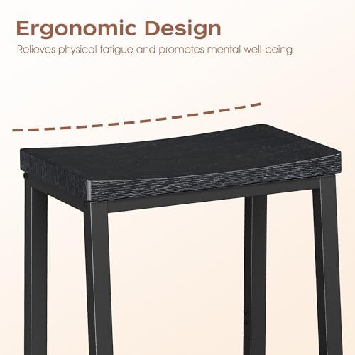 Homeiju Bar Stools, Counter Height Bar Stools Set of 2, 23.6 Inch Saddle Stools - Image 4