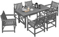 7 Pieces HDPE Outdoor Dining Set, Patio Dining Set by SeeHill