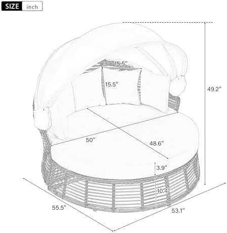 LUMISOL Wicker Rattan Outdoor Daybed - Image 2